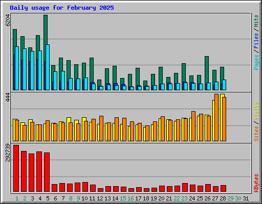 Daily usage for February 2025