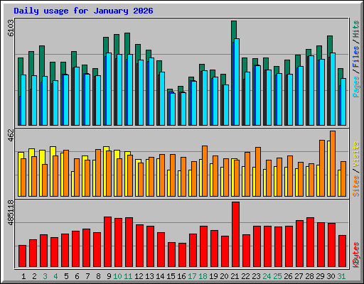 Daily usage for January 2026