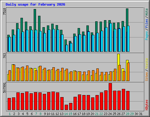 Daily usage for February 2026