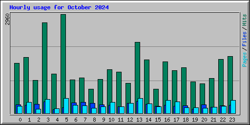 Hourly usage for October 2024